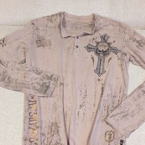 Affliction Beige Graphic Tee